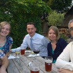 Having a quite drink at pub meet planned on the spur of the moment following the conclusion of the racing