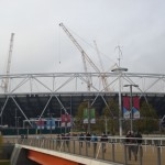The group taking a closer a look at the Olympic stadium