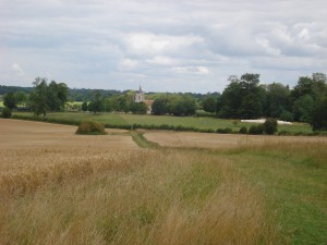 View from our lunch stop, looking back at village of Oakley 